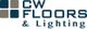 CW Floors & Lighting logo with a square tile design on the left.