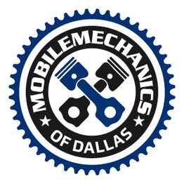 Logo of Mobile Mechanics of Dallas featuring pistons and a circular gear design.