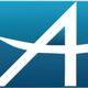 Blue logo with a stylized white letter "A" crossing through the center.