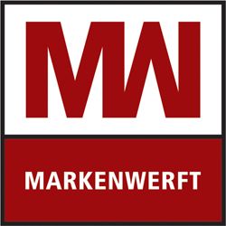 Logo mit rotem "MW" oben und "MARKENWERFT" unten auf weißem Hintergrund.