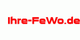 Logo mit rotem Text "Ihre-FeWo.de" auf weißem Hintergrund.