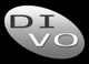 Graues elliptisches Logo mit den Buchstaben "DI" in Schwarz und "VO" in Weiß auf schwarzem Hintergrund.