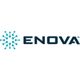 ENOVA logo with a teal abstract design to the left.