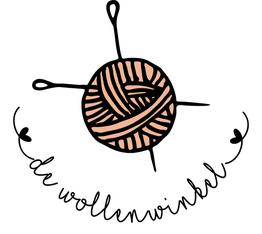 Een logo van een oranje bol van garen met de tekst "Vinterior" eronder.
