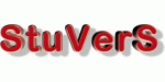 "Roter 3D-Schriftzug 'StuVerS' mit schwarzem Schatten auf weißem Hintergrund."