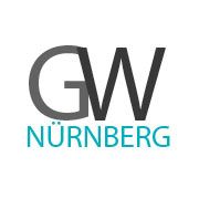 Logo mit den Buchstaben "GW" in Grau und "NÜRNBERG" in Türkis.