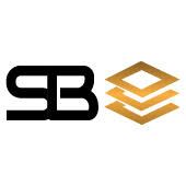 Black "SB" and gold layered geometric logo on a white background.