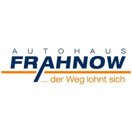 Logo von Autohaus Frahnow mit Slogan "der Weg lohnt sich" in blauer und orangener Schrift.