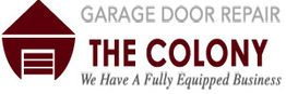 Logo for "Garage Door Repair The Colony" with a house icon.