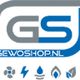 Logo van Gewoshop.nl met grijze en blauwe letters en pictogrammen voor energie en klimaat.