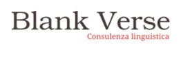 Testo con scritta "Blank Verse" e "Consulenza linguistica" su sfondo bianco.