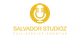 Logo mit gelbem Mikrofon und Text: "SALVADOR STUDIOZ - FULL-SERVICE-AGENTUR".