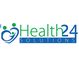 Health24 Solutions logo with blue-green human figures forming a heart shape.