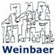 Strichzeichnungen von Menschen und Weinflaschen mit dem Text "Weinbaer" darunter.