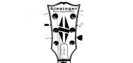 Gitarren-Kopfplatte mit der Aufschrift "Giesinger Rockkonzert", schwarz-weißes Design.