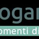 Logo di Yogamiora con elefante stilizzato e scritta "momenti di benessere" su sfondo nero.