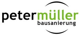 Logo von Peter Müller Bausanierung mit grünem und schwarzem Schriftzug.