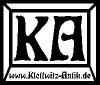 Logo mit den Buchstaben "KA" und der Website www.Klettwitz-antik.de in einem Rahmen.
