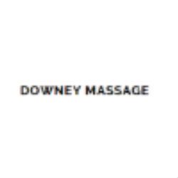 Text: "DOWNEY MASSAGE" in black on a white background.
