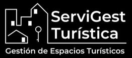 Logotipo de ServiGest Turística con texto "Gestión de Espacios Turísticos" en fondo negro.