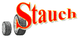 Text "Stauch" mit zwei grafisch dargestellten Autoreifen daneben.