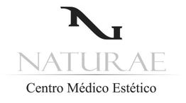 Logotipo de Naturae Centro Médico Estético en blanco y negro con diseño de letra estilizada.
