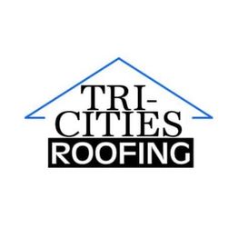 Logo of Tri-Cities Roofing with a blue roof outline.