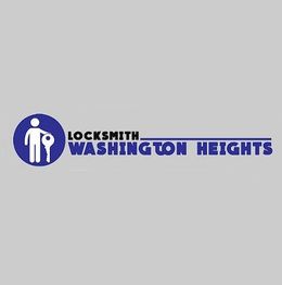Logo of Locksmith Washington Heights with a person silhouette and a key in a blue circle.