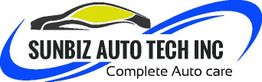 Logo of Sunbiz Auto Tech Inc with a stylized car and blue swoosh, "Complete Auto Care."