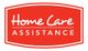 Red logo with text "Home Care Assistance" in white, within a curved rectangular shape.