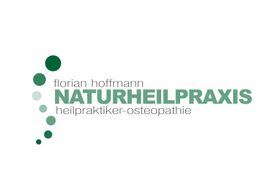 Logo mit grünen Kreisen, Text: "florian hoffmann NATURHEILPRAXIS heilpraktiker-osteopathie".