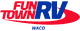 Fun Town RV Waco logo with red and blue text and a red swoosh.