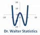 Blaue Wellenform auf einem Koordinatensystem, darunter der Text: "Dr. Walter Statistics".
