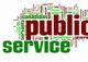 Word cloud with "public service" in bold, surrounded by related terms like "Canadians" and "government."