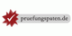 Logo mit rotem Stern und Häkchen, daneben Schriftzug: pruefungspaten.de