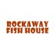 Text logo reading "Rockaway Fish House" in bold, orange letters on a white background.