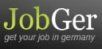 Logo mit Text: "JobGer - get your job in germany".