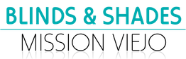 Text "BLINDS & SHADES" in uppercase teal letters with a horizontal line underneath.