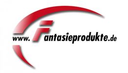 Logo mit rotem Bogen und Text "www.fantasieprodukte.de".