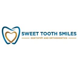 Logo: Sweet Tooth Smiles with a heart inside a tooth outline, dentistry and orthodontics.