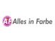 Logo mit Schriftzug "Alles in Farbe" und lila Kreis mit "AIF" innen.