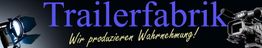 Banner mit Text "Trailerfabrik - Wir produzieren Wahrnehmung!" und Bild von Kamera und Licht.