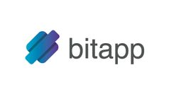 Logo de bitapp con un símbolo azul y morado a la izquierda del texto.