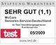 Stiftung Warentest-Siegel für McCare: „Sehr gut (1,1)“, Ausgabe 05/2009, test.de.