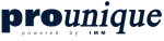 Logo mit Text: "prounique powered by IMM" in dunkler Schrift.