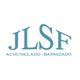 Logotipo azul con las letras "JLSF" y texto "Acuchillado Barnizado" debajo.