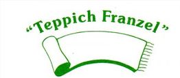 „Teppich Franzel“ in grüner Schrift über einer stilisierten Teppichgrafik.