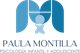 Logo azul con texto: "Paula Montilla, Psicología Infantil y Adolescente".