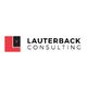 Lauterback Consulting logo with a red and black geometric design.