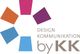 Logo mit bunten Rechtecken und Text "Design Kommunikation by KK".